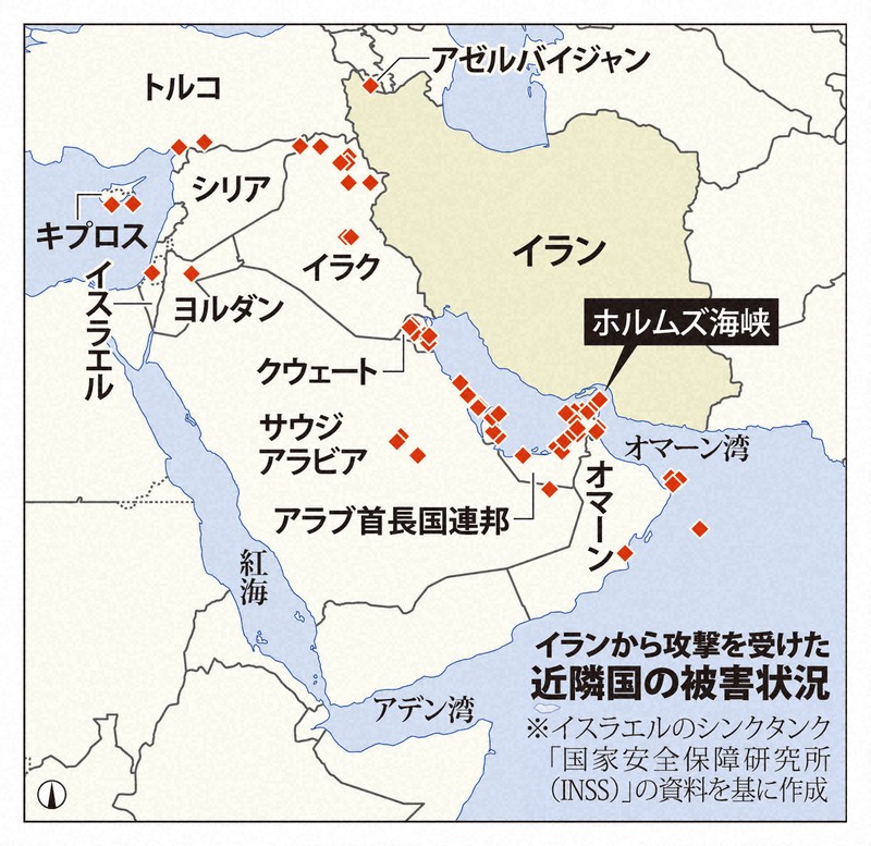 イランから攻撃を受けた近隣国の被害状況