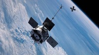 This image provided by NASA shows an illstration of the identical Van Allen Probes. ( JHU/APL, NASA via AP)