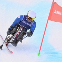 アルペンスキー男子大回転座位、森井大輝の2回目＝トファーネ・アルペンセンターで2026年3月13日、渡部直樹撮影