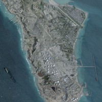 イラン・カーグ島の衛星写真＝Planet Labs PBC提供・ロイター