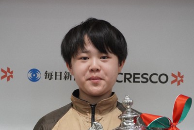 クレスコ杯第29回ジュニア本因坊戦全国大会で初優勝した岩切知輝さん＝東京都千代田区の毎日新聞東京本社で2026年3月15日、武内亮撮影