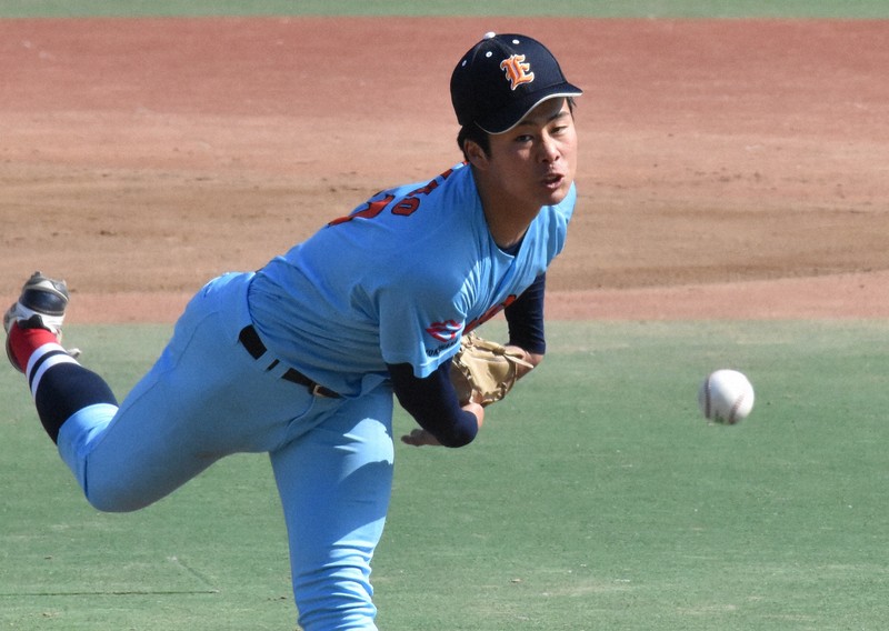 JABA東京スポニチ大会で先発するENEOSの中野大虎投手＝東京・大田スタジアムで2026年3月9日、円谷美晶撮影