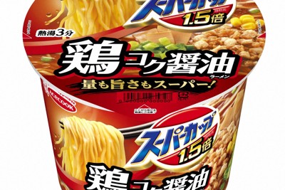エースコックが値上げするカップ麺「スーパーカップ1・5倍　しょうゆラーメン」（同社提供、共同）