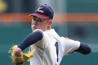 【八戸学院光星－崇徳】力投する八戸学院光星の先発・北口晃大＝阪神甲子園球場で2026年3月19日、岩本一希撮影