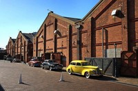 The Chikko Red Brick Warehouse with a series of trussed roofs is seen in the city of Osaka's Minato Ward, Feb. 19, 2026. (Mainichi/Masashi Mimura)