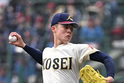 【八戸学院光星－崇徳】力投する八戸学院光星の先発・北口晃大選手＝阪神甲子園球場で2026年3月19日、西夏生撮影