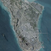 イラン・カーグ島の衛星写真＝Planet Labs PBC提供・ロイター