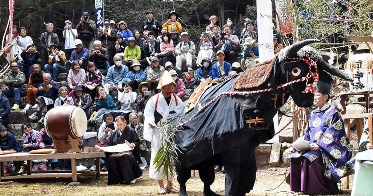 春告げる求菩提山の「お田植祭」 五穀豊穣願う 福岡・豊前 | 毎日新聞