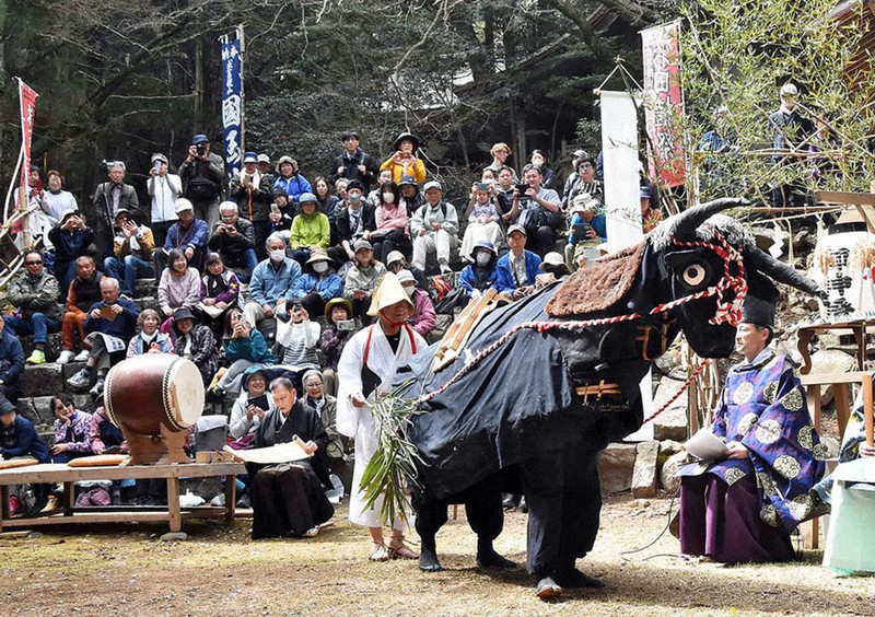 縄文期★伝豊前市求菩提山麗周辺出土山吹古色極上古玉製★神聖呪具磨製石斧古代石器 春告げる求菩提山の「お田植祭」 五穀豊穣願う 福岡・豊前 | 毎日新聞