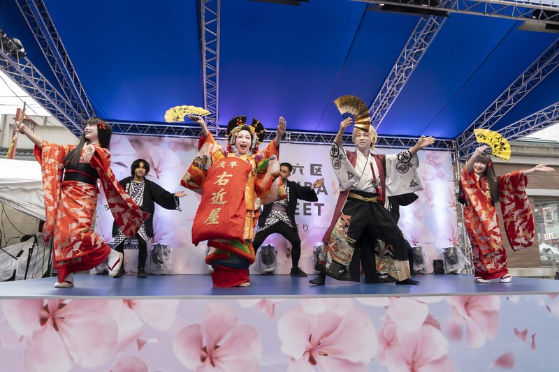 東京・浅草「六区ブロードウェイ」に「桜並木」 4月5日まで | 毎日新聞