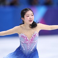 ミラノ・コルティナ冬季五輪、女子フリーで演技する中井亜美＝ミラノ・アイススケートアリーナで2026年2月19日、猪飼健史撮影