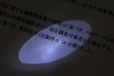 男性教授の懲戒処分について記された文書。大学のホームページに今も公開されている＝東京都千代田区で2026年3月26日、幾島健太郎撮影