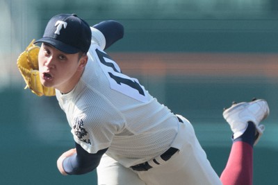 大阪桐蔭の川本晴大＝阪神甲子園球場で2026年3月24日、中川祐一撮影