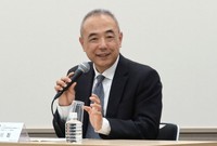 Astronaut Satoshi Furukawa holds a press conference in Tokyo on March 30, 2026. (Kyodo)