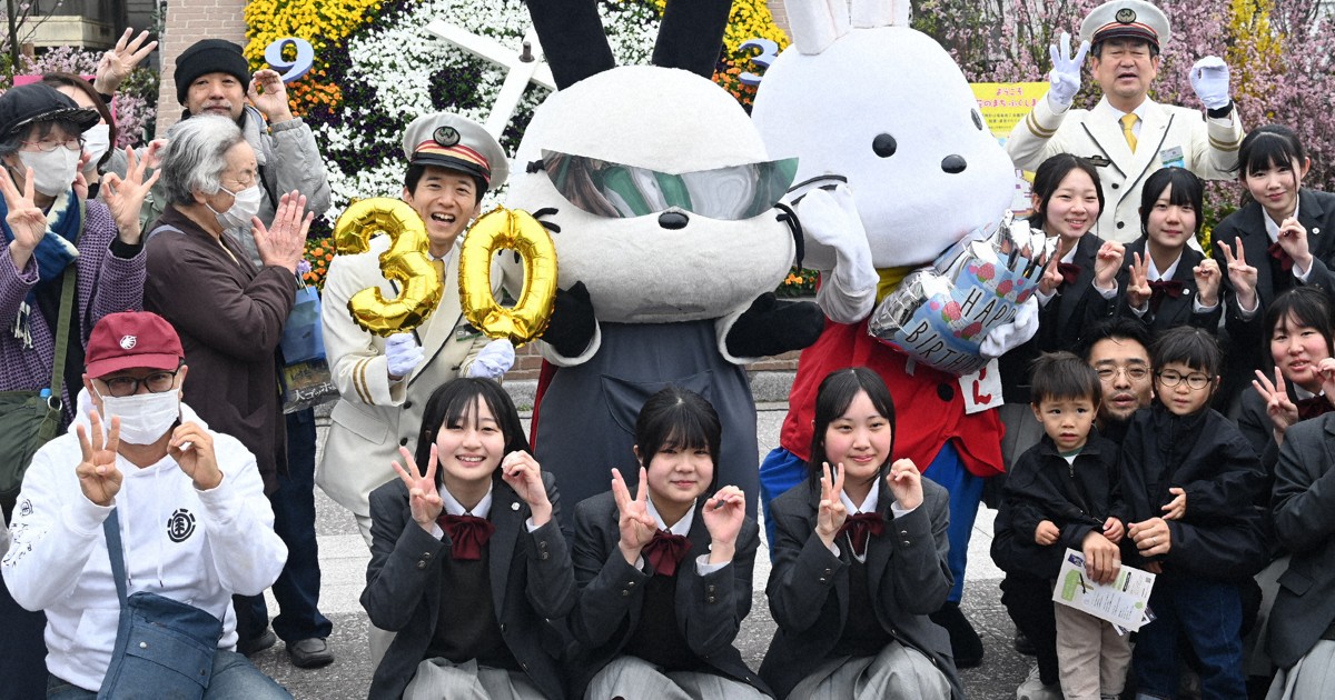 雪うさぎがモチーフ　福島市のゆるキャラ「ももりん」30周年