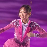 演技する島田麻央＝東和薬品ラクタブドームで2026年4月3日、渡部直樹撮影