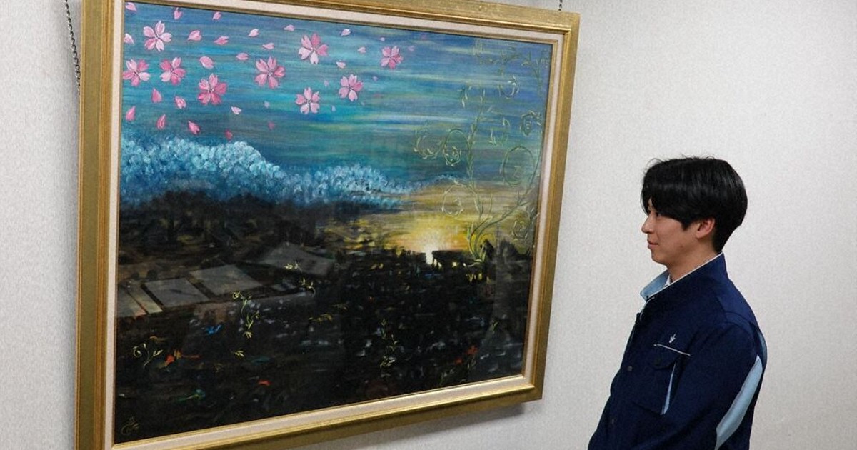 東日本大震災：復興願ったイラン人画家 「次は国際平和を」寄贈作品