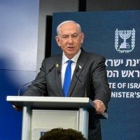 イスラエルのネタニヤフ首相＝エルサレムで2024年9月2日午後8時23分、松岡大地撮影