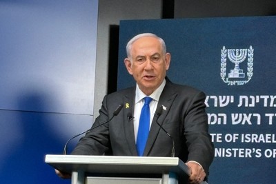 イスラエルのネタニヤフ首相＝エルサレムで2024年9月2日午後8時23分、松岡大地撮影
