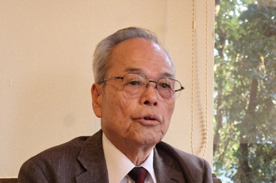 日本被団協代表理事の松浦秀人さん＝松山市で2026年4月2日午後5時45分、武市智菜実撮影