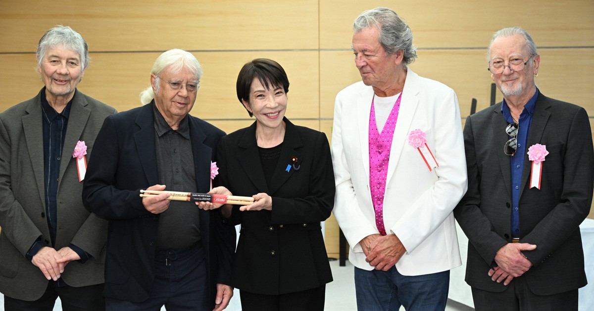 高市首相、「ディープ・パープル」と面会　以前からファンを公言