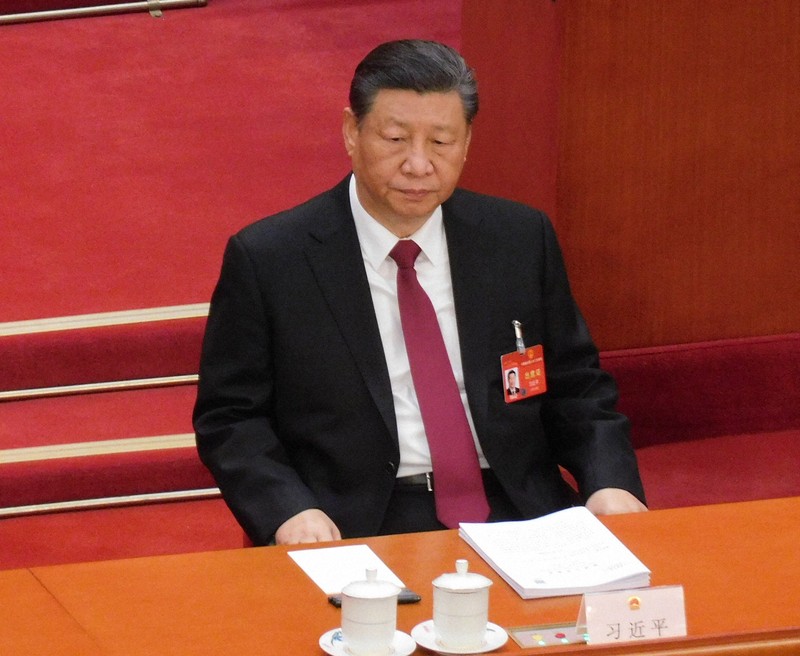 中国共産党の習近平総書記（国家主席）＝北京市の人民大会堂で2024年3月5日、岡崎英遠撮影