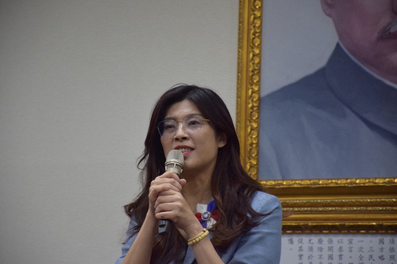 国民党の鄭麗文主席＝台北市で2025年10月18日午後7時31分、林哲平撮影