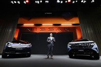 Nissan Motor Co. CEO Ivan Espinosa releases a long-term management vision at a press conference in Yokohama, Kanagawa Prefecture on April 14, 2026. (Kyodo)