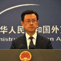 中国外務省の郭嘉昆副報道局長＝北京で2025年12月17日、畠山哲郎撮影
