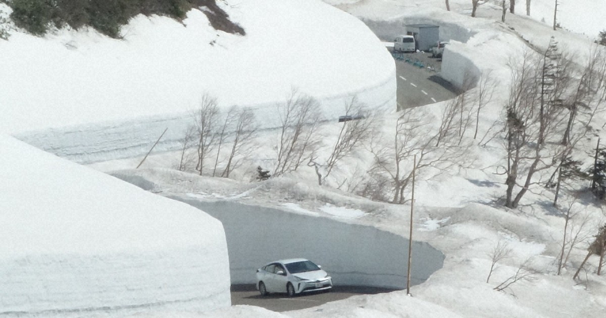 岩手・秋田間の八幡平アスピーテライン　「雪の回廊」が開通