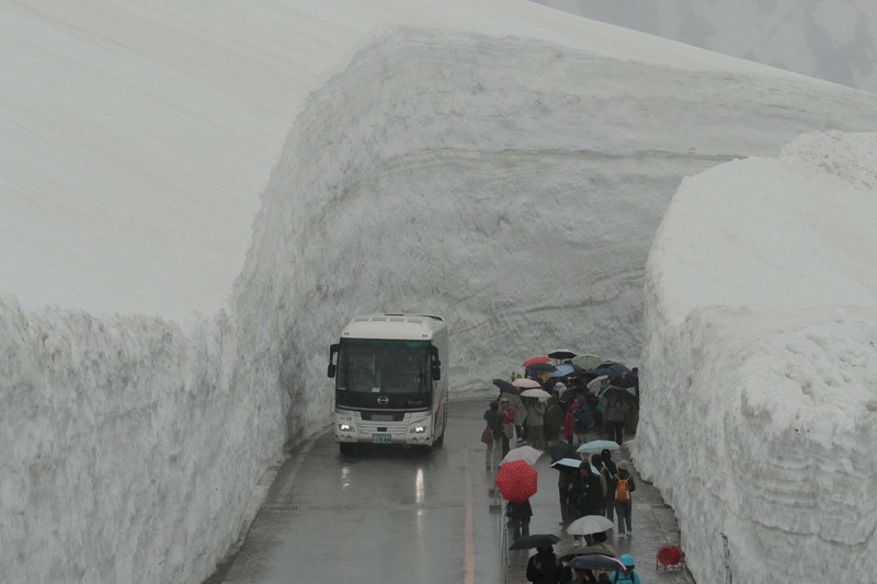 富山、長野両県を結ぶ「立山黒部アルペンルート」全線開通 開業55周年