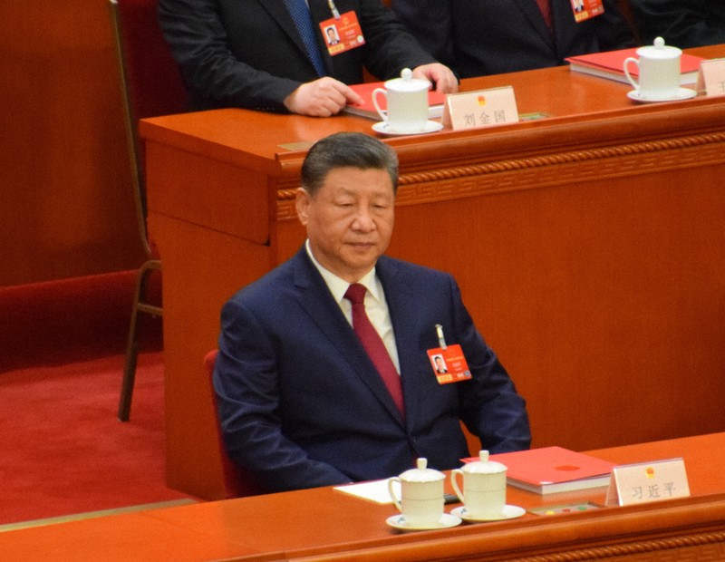中国の習近平国家主席＝北京市の人民大会堂で2026年3月12日午後3時8分、河津啓介撮影