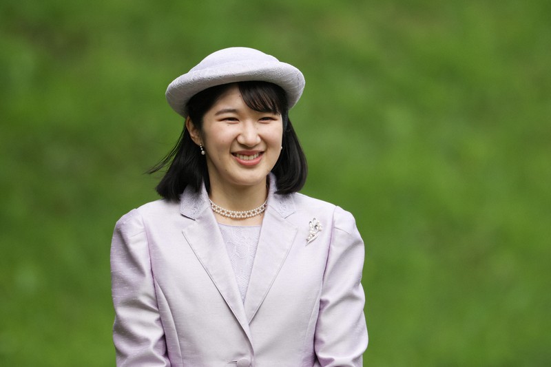 春の園遊会に臨まれる天皇、皇后両陛下の長女愛子さま＝東京・元赤坂の赤坂御苑で2026年4月17日午後2時37分（代表撮影）