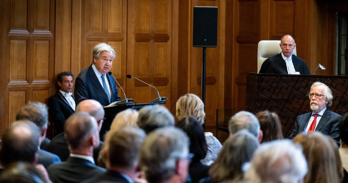 国連事務総長「国際法違反が横行」　国際司法裁80年式典で言及