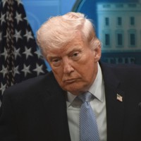 記者会見するドナルド・トランプ米大統領＝ワシントンのホワイトハウスで2026年4月6日、松井聡撮影