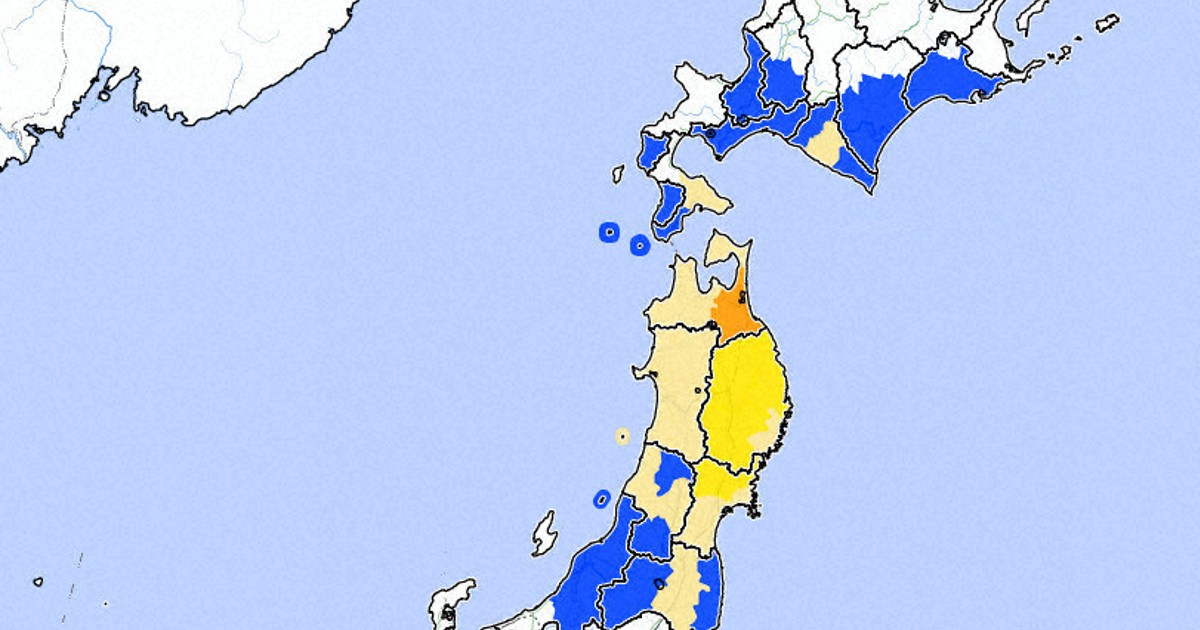青森で震度5強　M7.4　岩手と北海道に津波警報