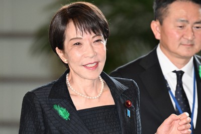 首相官邸に入る高市早苗首相＝2026年4月20日午前11時3分、平田明浩撮影