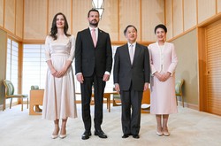 天皇、皇后両陛下がモンテネグロのミラトビッチ大統領夫妻と会見 [写真