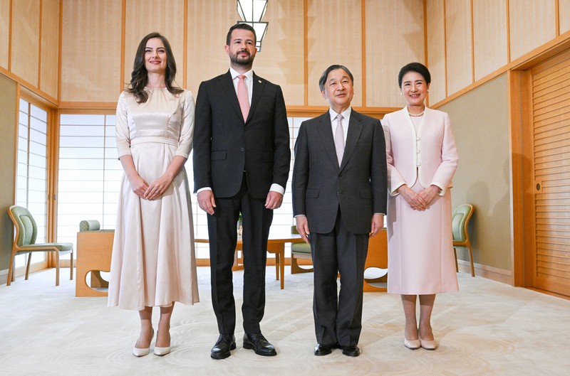 天皇、皇后両陛下がモンテネグロのミラトビッチ大統領夫妻と会見 [写真