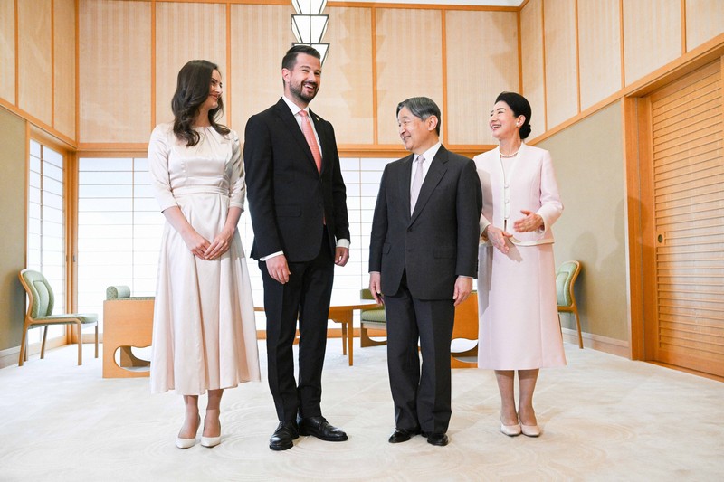 天皇、皇后両陛下がモンテネグロのミラトビッチ大統領夫妻と会見 [写真