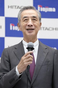 Nojima Corp. President Hiroshi Nojima speaks at a press conference in Tokyo on April 21, 2026. (Kyodo)