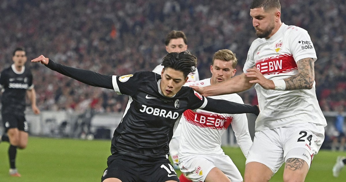 サッカードイツ杯　フライブルク・鈴木唯人がフル出場も逆転負け