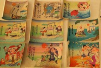 This Jan. 28, 2026, photo taken in Otsuchi, Iwate Prefecture, shows hikifuda advertising flyers entrusted by local residents to Katsuhiro Sasaki. The flyers are in good condition because they were stored in a mountainous area. (Mainichi/Shinichi Okuda)