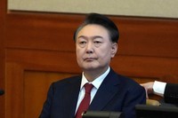South Korea's impeached President Yoon Suk Yeol attends a hearing of his impeachment trial at the Constitutional Court in Seoul, South Korea, Feb. 11, 2025. (AP Photo/Lee Jin-man, Pool, File)