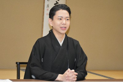 三代目尾上辰之助を襲名する尾上左近＝神奈川県鎌倉市で2026年3月24日午後1時39分、広瀬登撮影