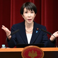 記者会見で衆院解散を表明する高市早苗首相＝首相官邸で2026年1月19日午後6時半、平田明浩撮影
