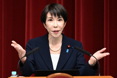 記者会見で衆院解散を表明する高市早苗首相＝首相官邸で2026年1月19日午後6時半、平田明浩撮影