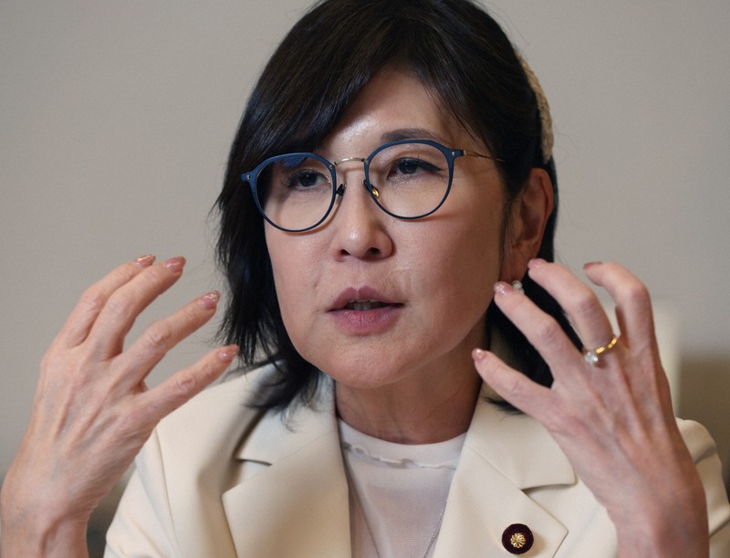 再審制度見直し問題で持論を述べる自民党の稲田朋美元政調会長＝国会内で2026年4月27日、小林努撮影
