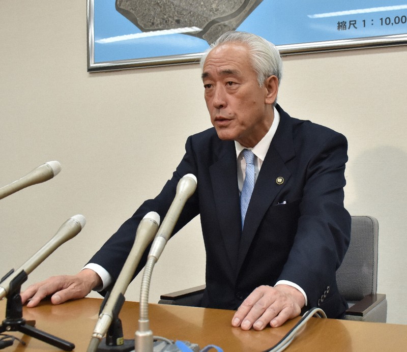 当選無効の裁決が出た木内敏之氏＝神栖市役所で2026年4月28日午後3時26分、井手一樹撮影