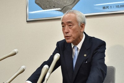 当選無効の裁決が出た木内敏之氏＝茨城県神栖市役所で2026年4月28日、井手一樹撮影